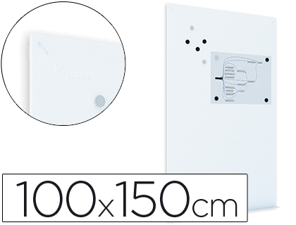 Pizarra blanca Rocada 100x150cm. magnética con sistema Ski Whiteboard